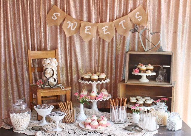 LOVE THIS!! Beautifully rustic and romantic VINTAGE WEDDING DESSERT TABLE!