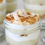 Homemade coconut pudding, whipped cream and a macadamia nut crumble... YUM!