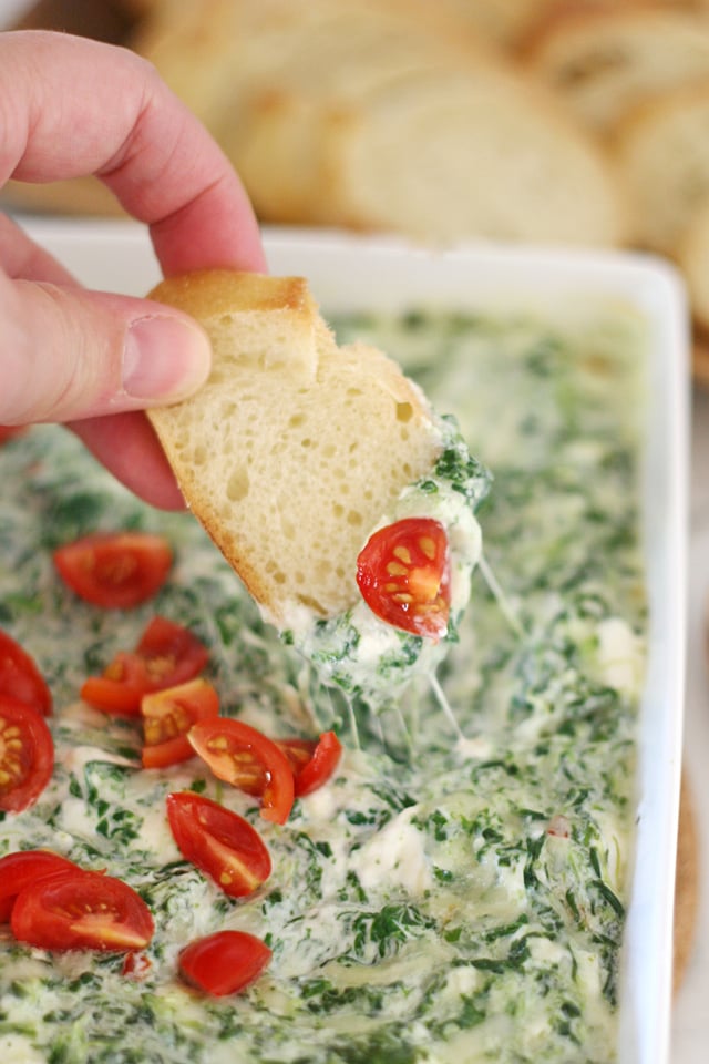 Warm, cheesy and delicious SPINACH DIP! 