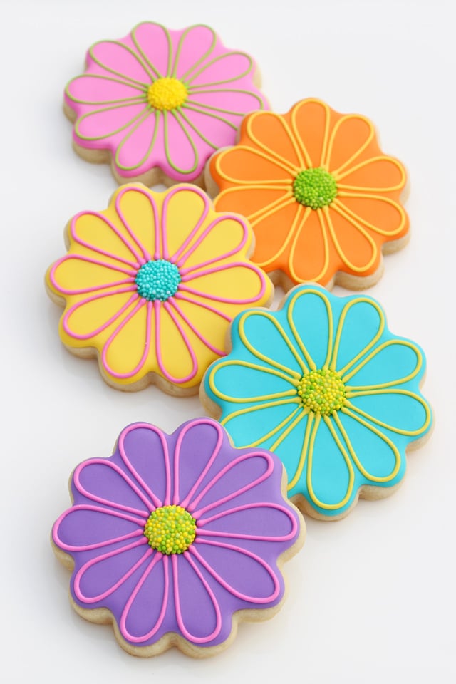 Bright Flower Decorated Cookies