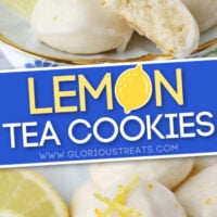 lemon tea cookies 2 image pinterest collage with text overlay