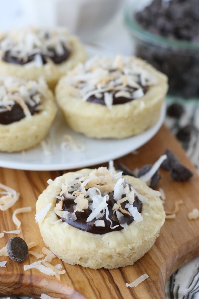 Coconut Sugar Cookie Cups with Fudge Filling... YUM! 