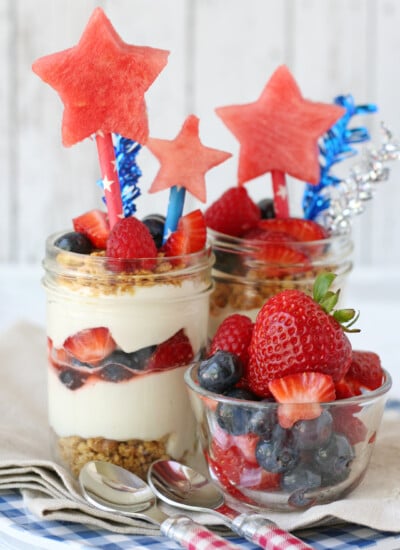 Easy & delicious 4th of July NO-BAKE Berry Cheesecake Trifle