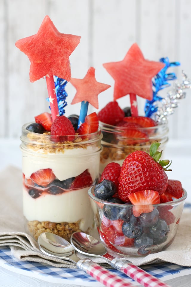 Easy & delicious 4th of July NO-BAKE Berry Cheesecake Trifle