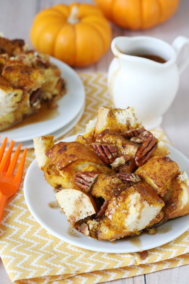 Delicious make-ahead breakfast! Pumpkin Baked French Toast