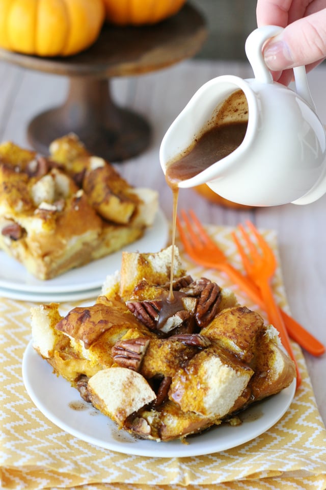 The perfect fall breakfast or brunch! Baked Pumpkin French Toast Casserole Recipe