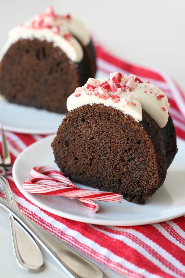 Rich and delicious CHOCOLATE PEPPERMINT BUNDT CAKE! 
