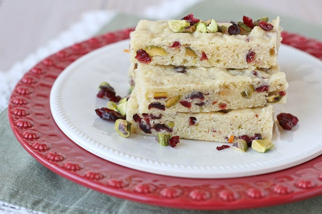 Cranberry Pistachio Sugar Cookie Bars