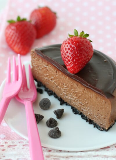 So rich and creamy! CHOCOLATE CHEESECAKE for two!
