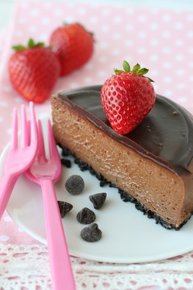 So rich and creamy! CHOCOLATE CHEESECAKE for two! 