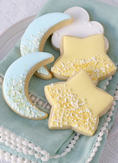 Star and Moon Decorated Baby Shower Cookies