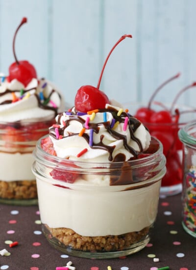 Banana Split Cheesecake in a Jar