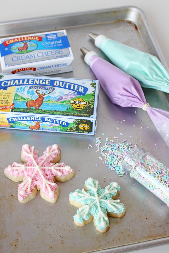 Buttercream Snowflake Cookies