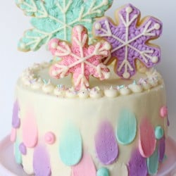 Pastel Snowflake Cake - So pretty for winter parties!