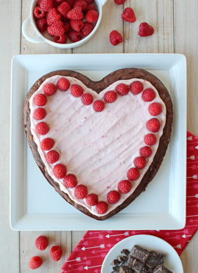 Raspberry Fudge Brownie Heart