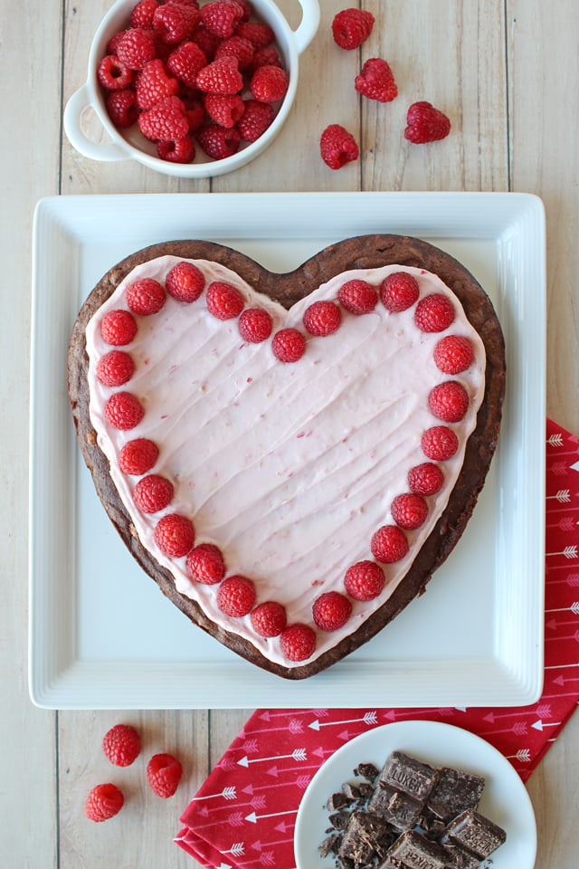 Raspberry Fudge Brownie Heart