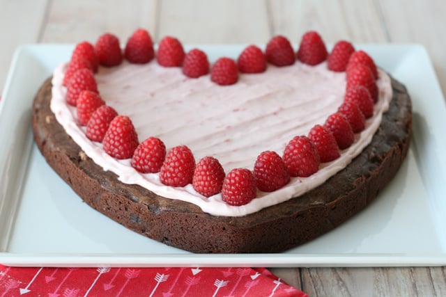 Raspberry Brownie Heart