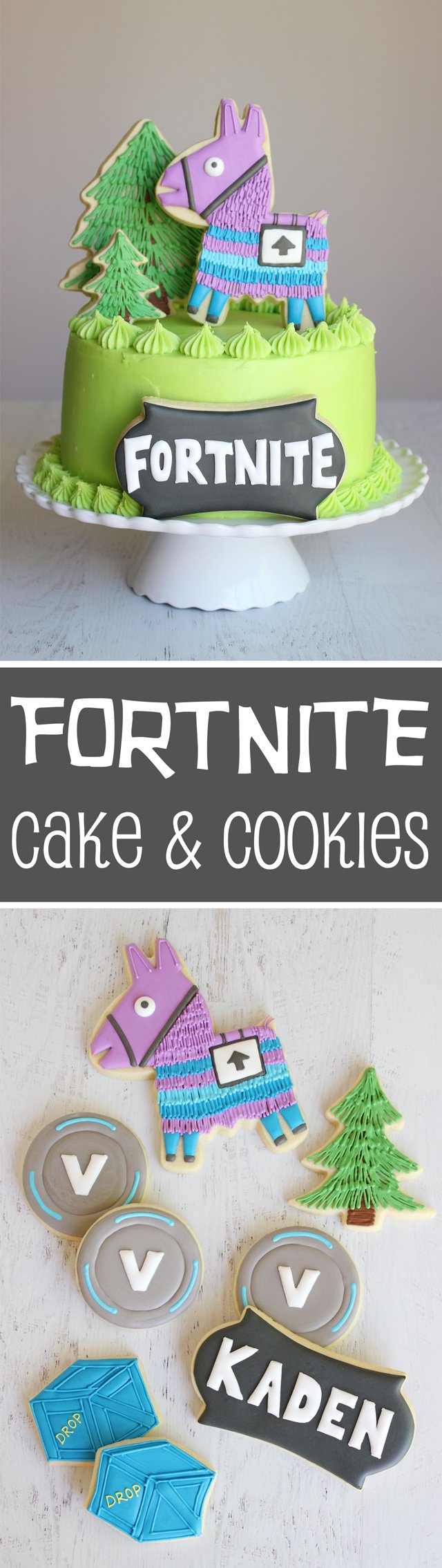 Fortnite Birthday Cake & Cookies