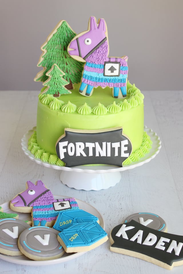 Fortnite Birthday Cake & Cookies