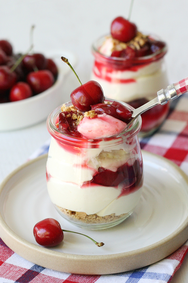 No Bake Cherry Cheesecake Recipe - Glorious Treats