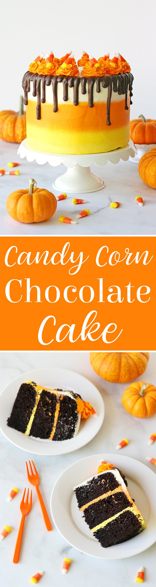 Candy Corn Halloween Cake