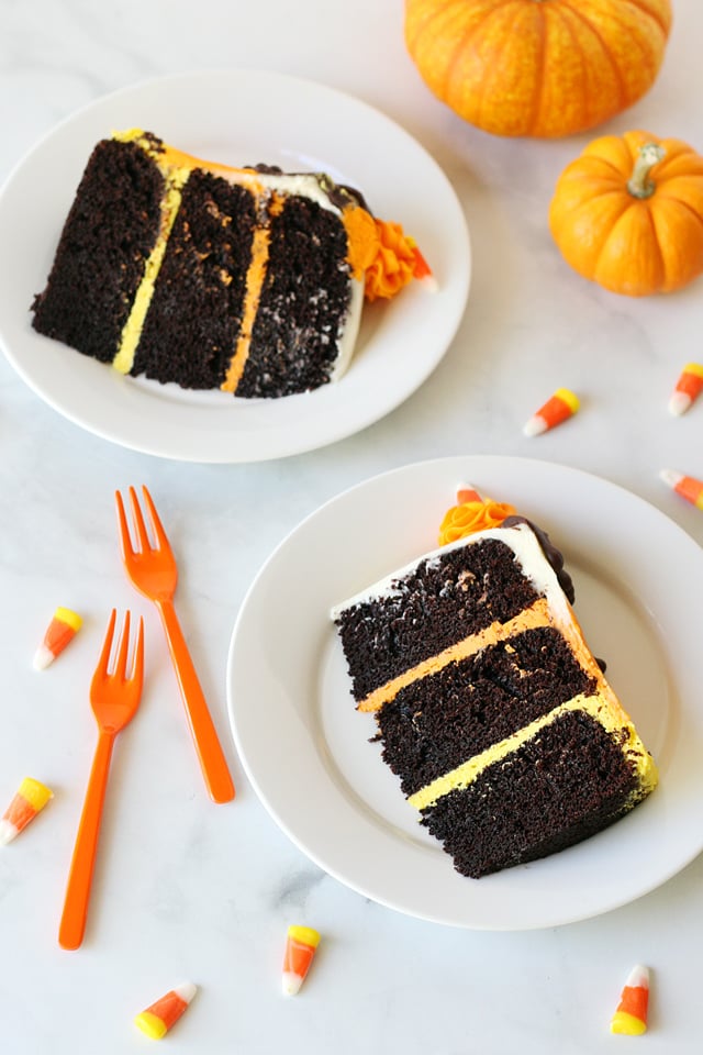 Candy Corn Chocolate Cake