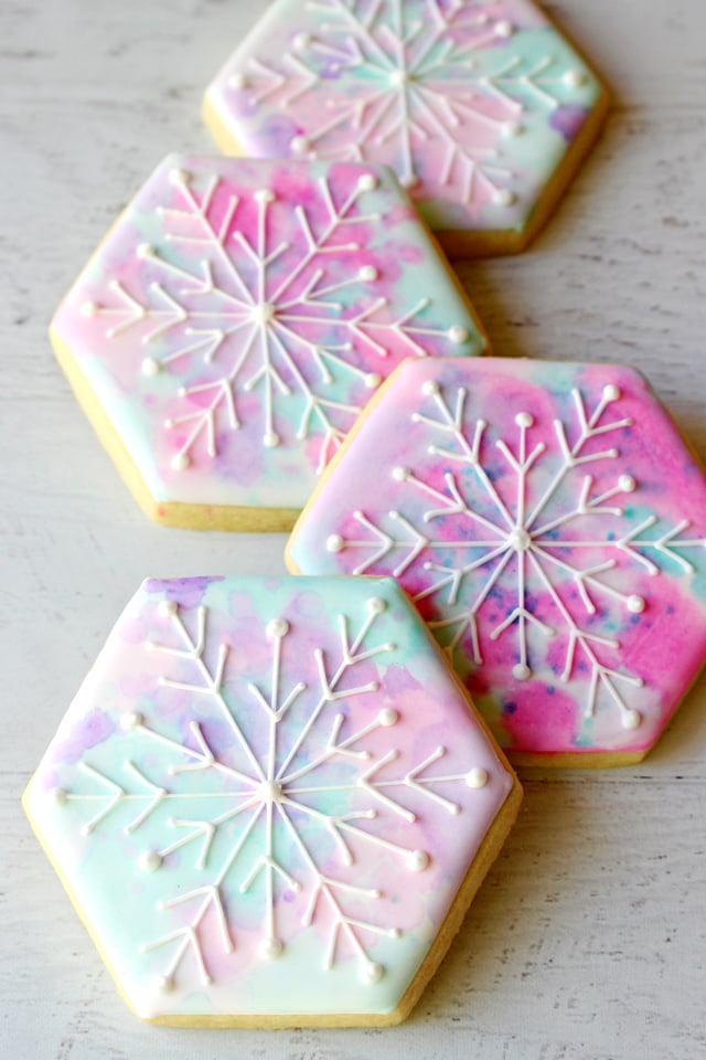 Pastel Snowflake Cookies