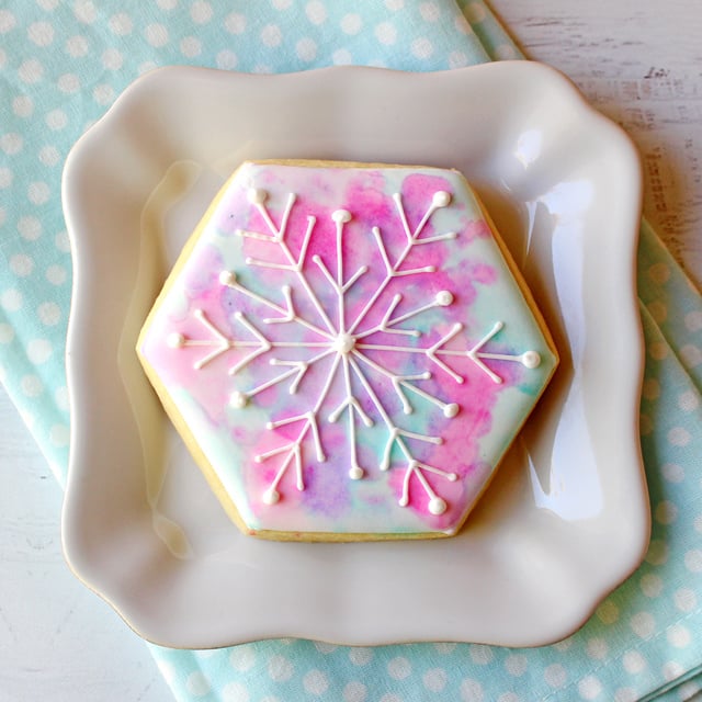 Watercolor Snowflake Cookie