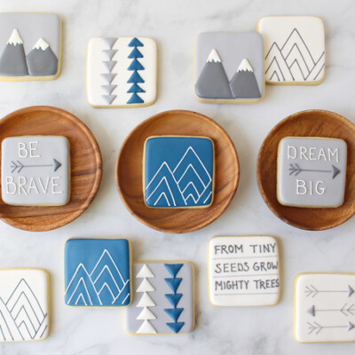 Mountain Baby Shower Cookies