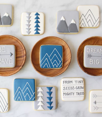 Mountain Baby Shower Cookies