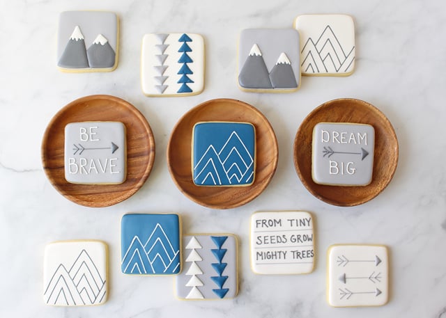 Mountain Baby Shower Cookies