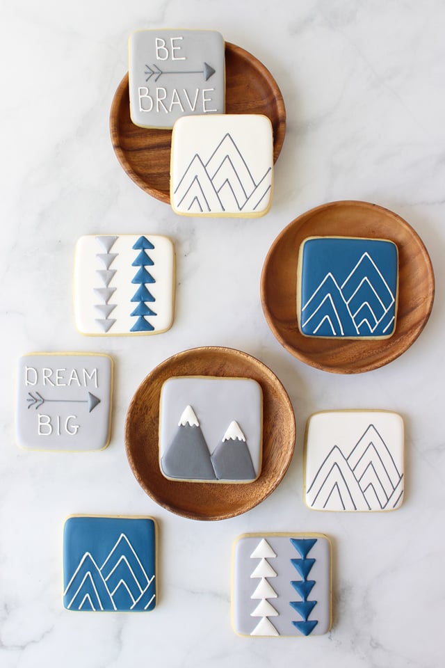 Mountain Baby Shower Cookies