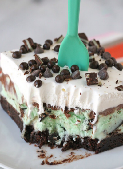 Mint Chip Brownie Ice Cream Squares