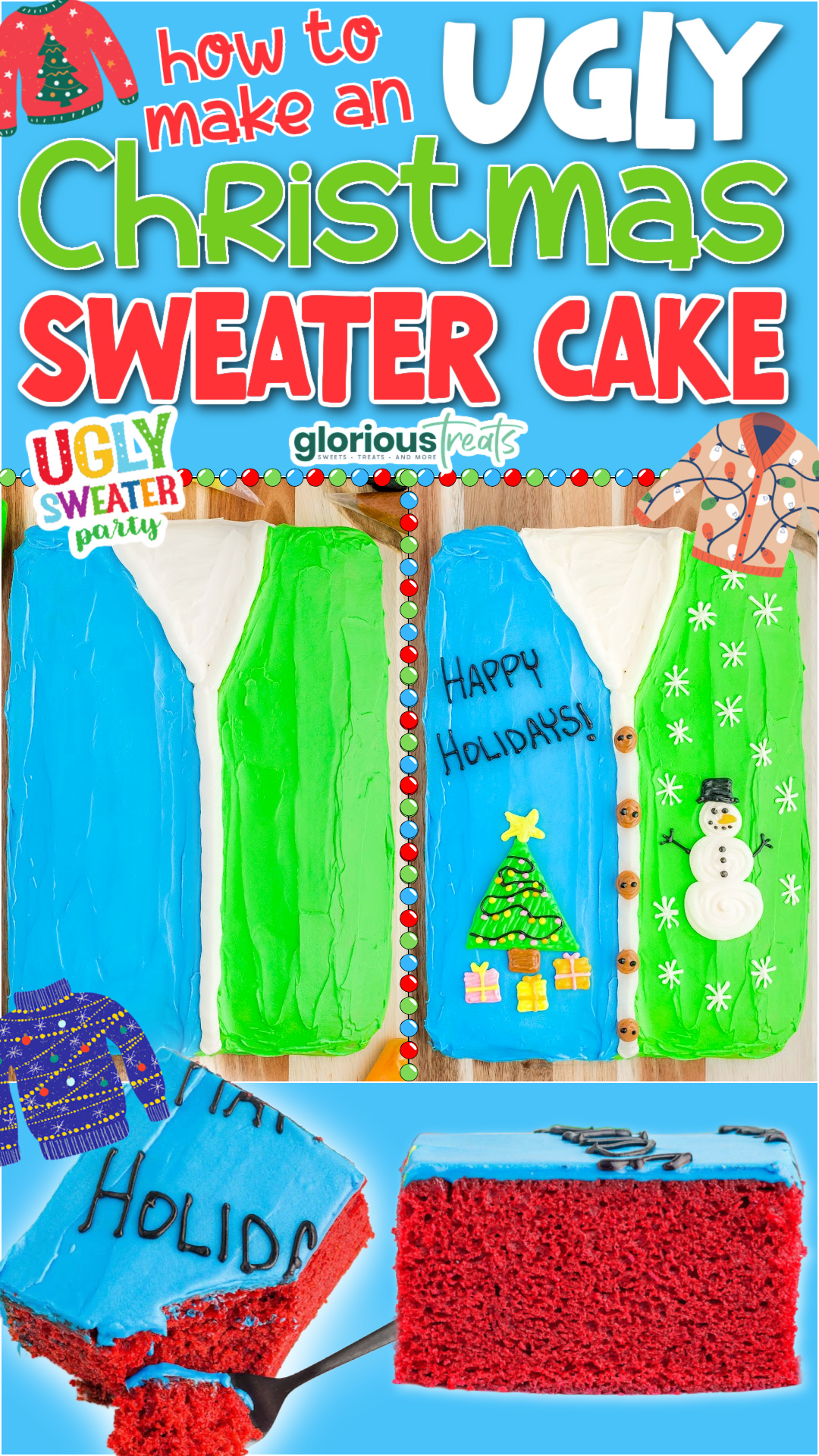 Ugly Christmas Sweater Cake - Glorious Treats