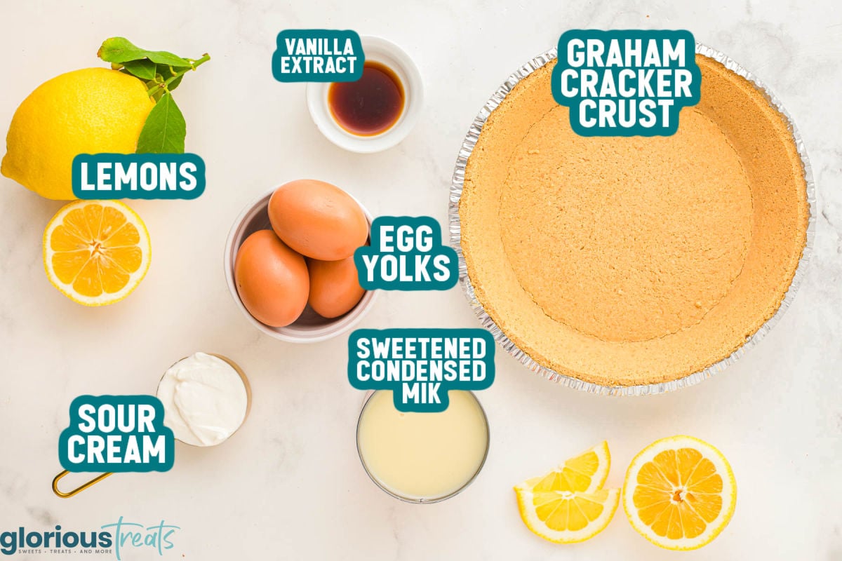 Ingredients used in lemon pie.